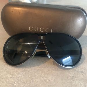GUCCI AVIATORS SUNGLASSES GG1566/S black silver